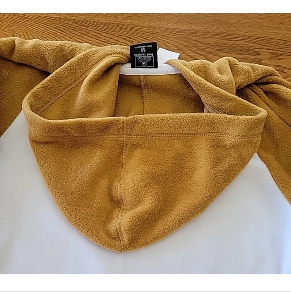 Foot Locker Soft Fleece Hoodie Sweatshirt White and Tan Size Medium-New With Tag - Picture 2 of 10